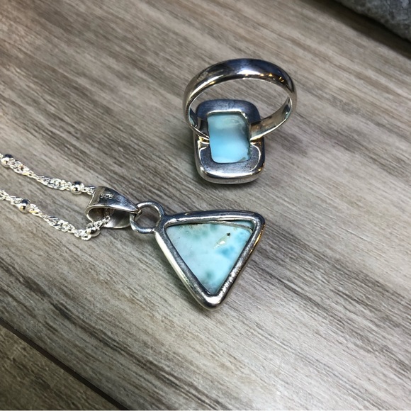 Larimar Sterling Silver Set - Picture 6 of 14